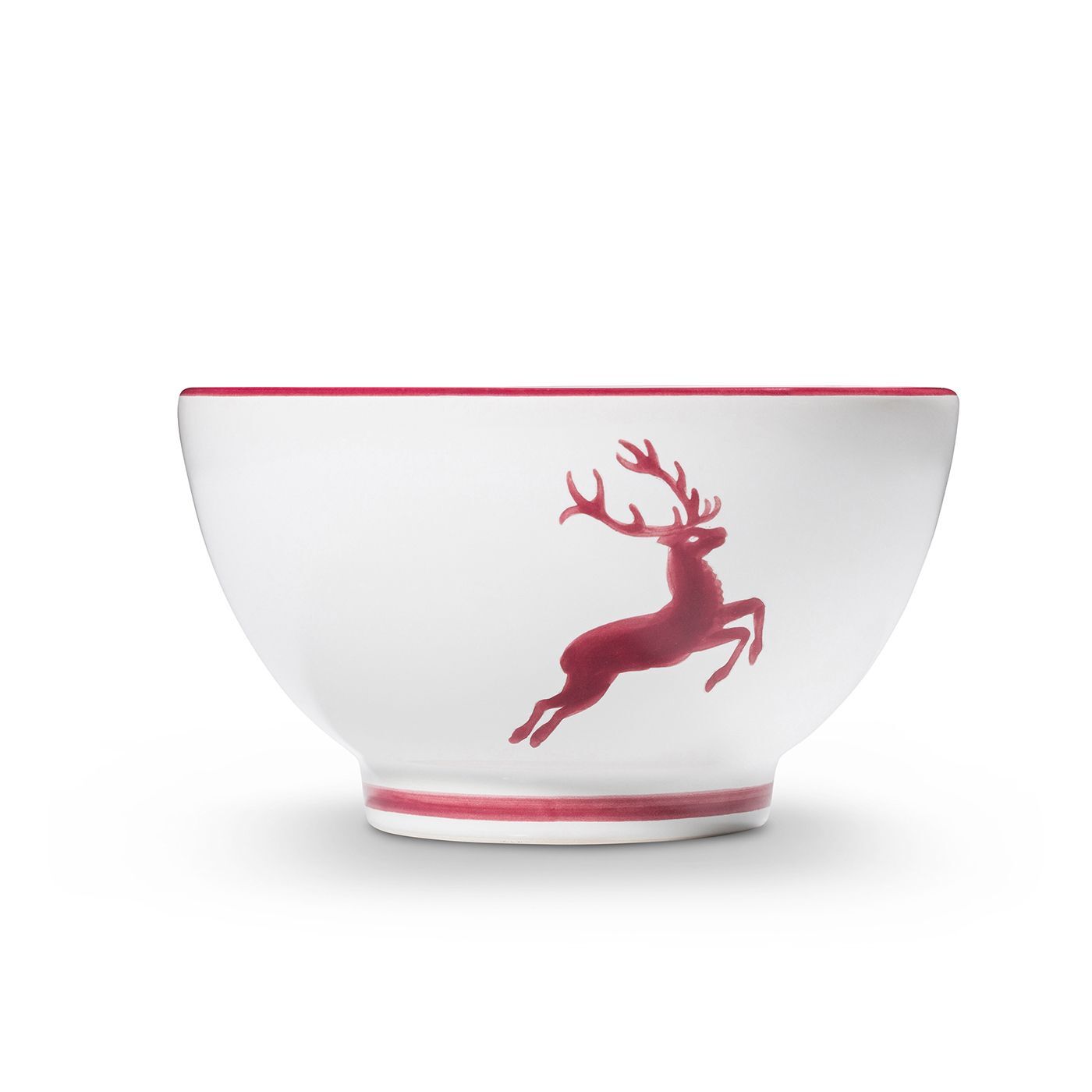 Gmundner Keramik Bordeauxr. Hirsch, Müslischale groß (Ø 14cm)