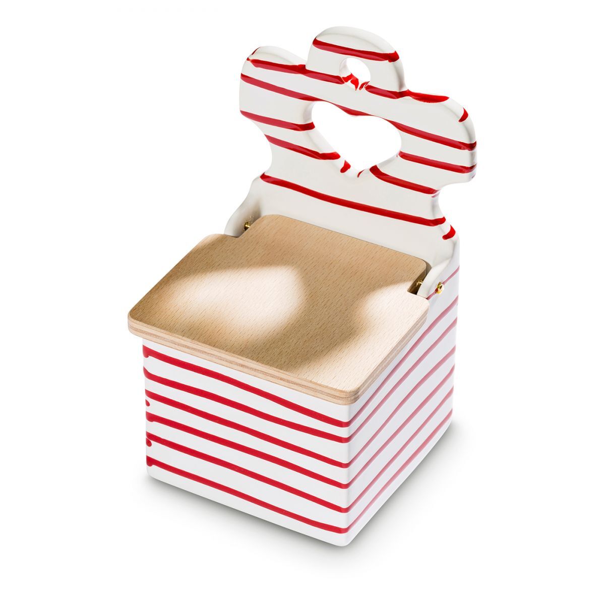 Gmundner Keramik Rotgeflammt, Salzfass mit Holzdeckel (H: 18cm)