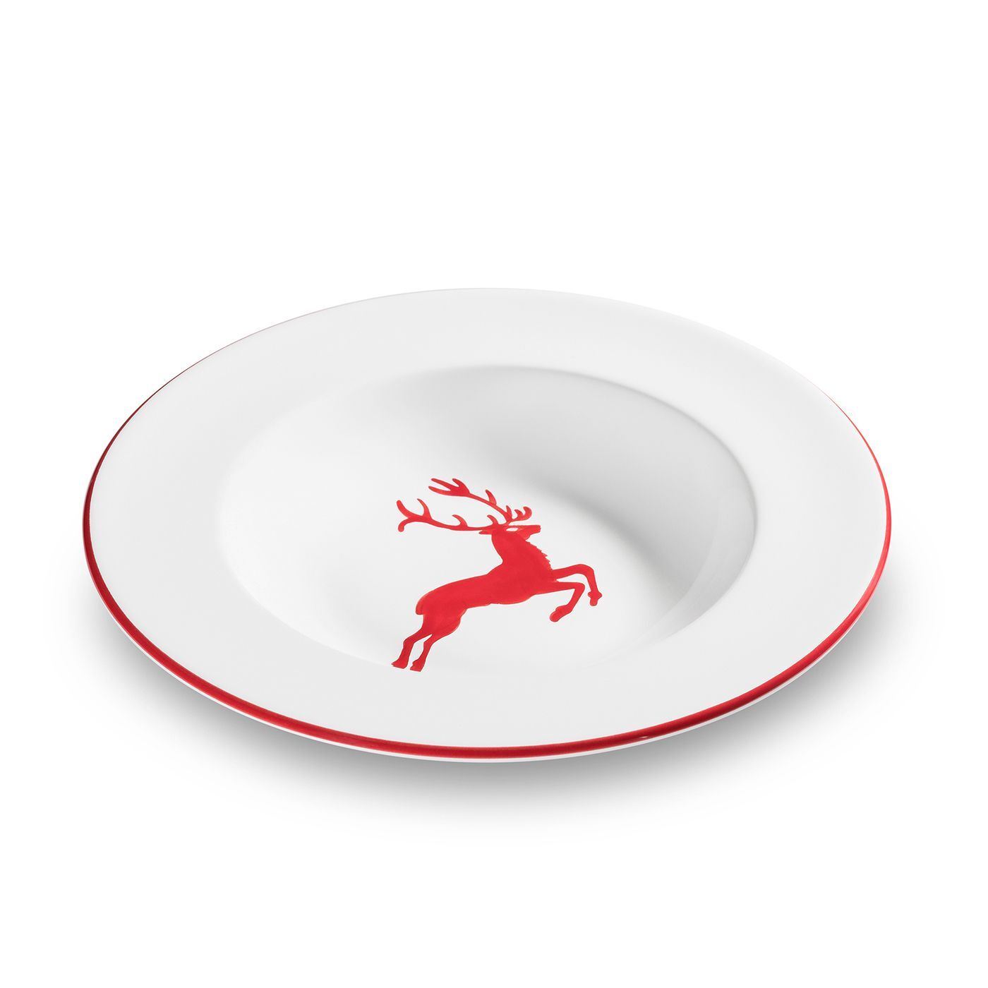 Gmundner Keramik Rubinroter Hirsch  Suppenteller Gourmet (Ø 24cm)