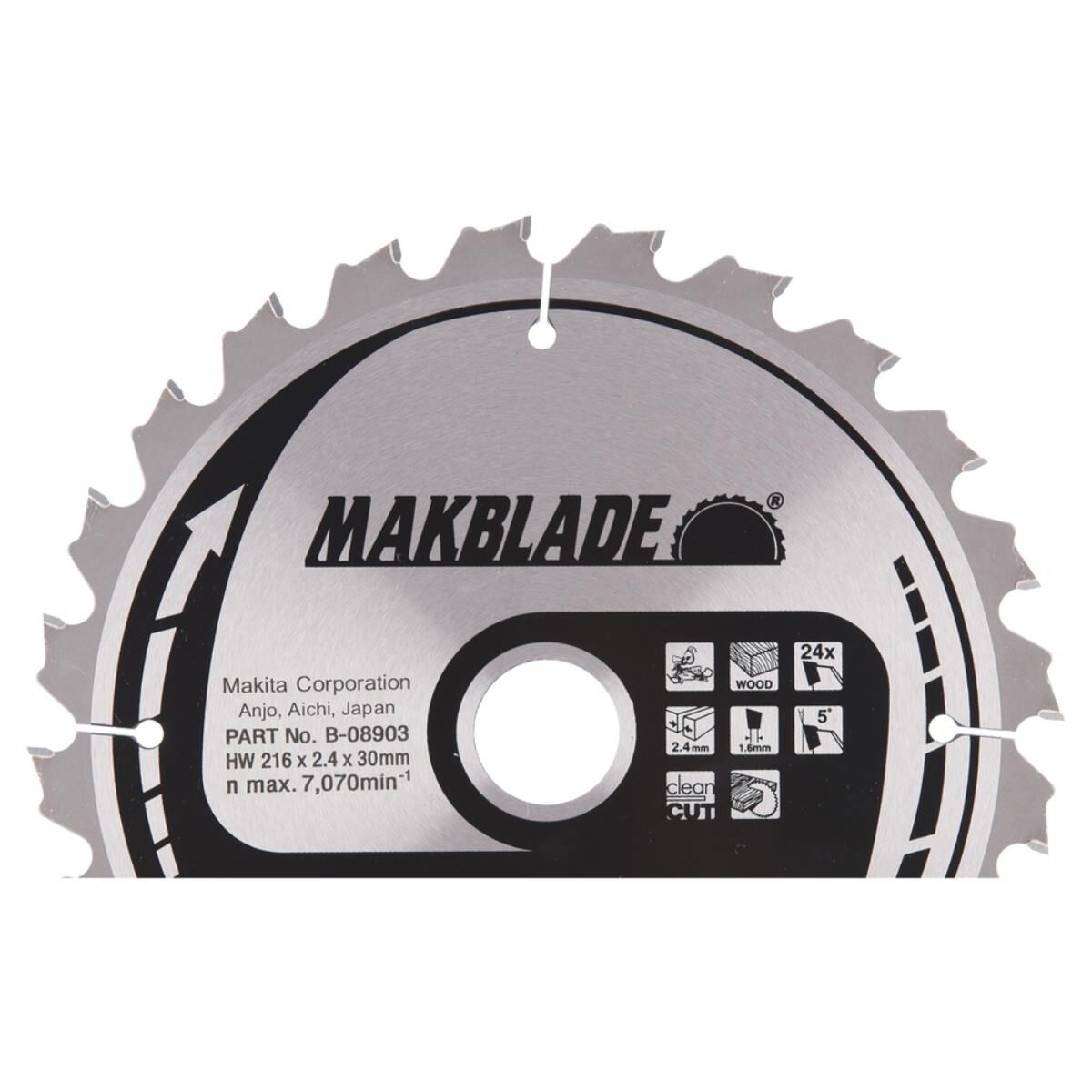 Makita Kreissägeblatt, MAKBLADE 216 x 30 mm, 24 Zähne
