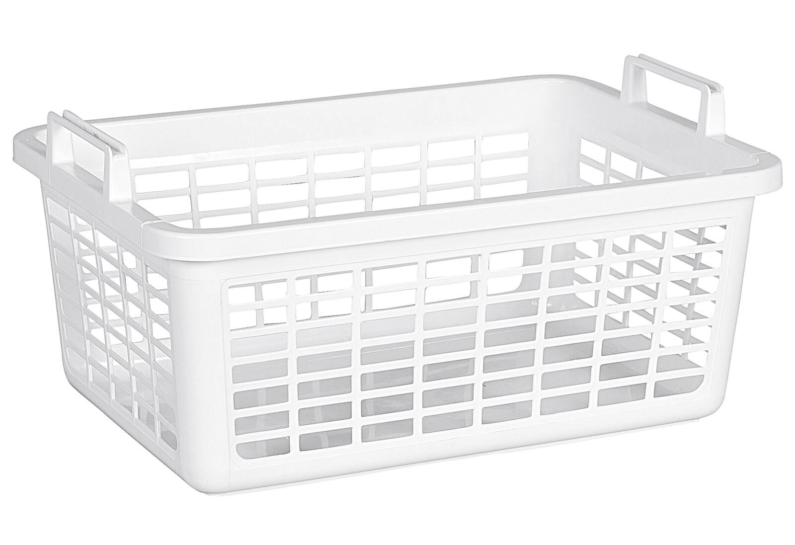 LOCKWEILER Wäschekorb 62x43x25cm 45 Liter Kunststoff weiß