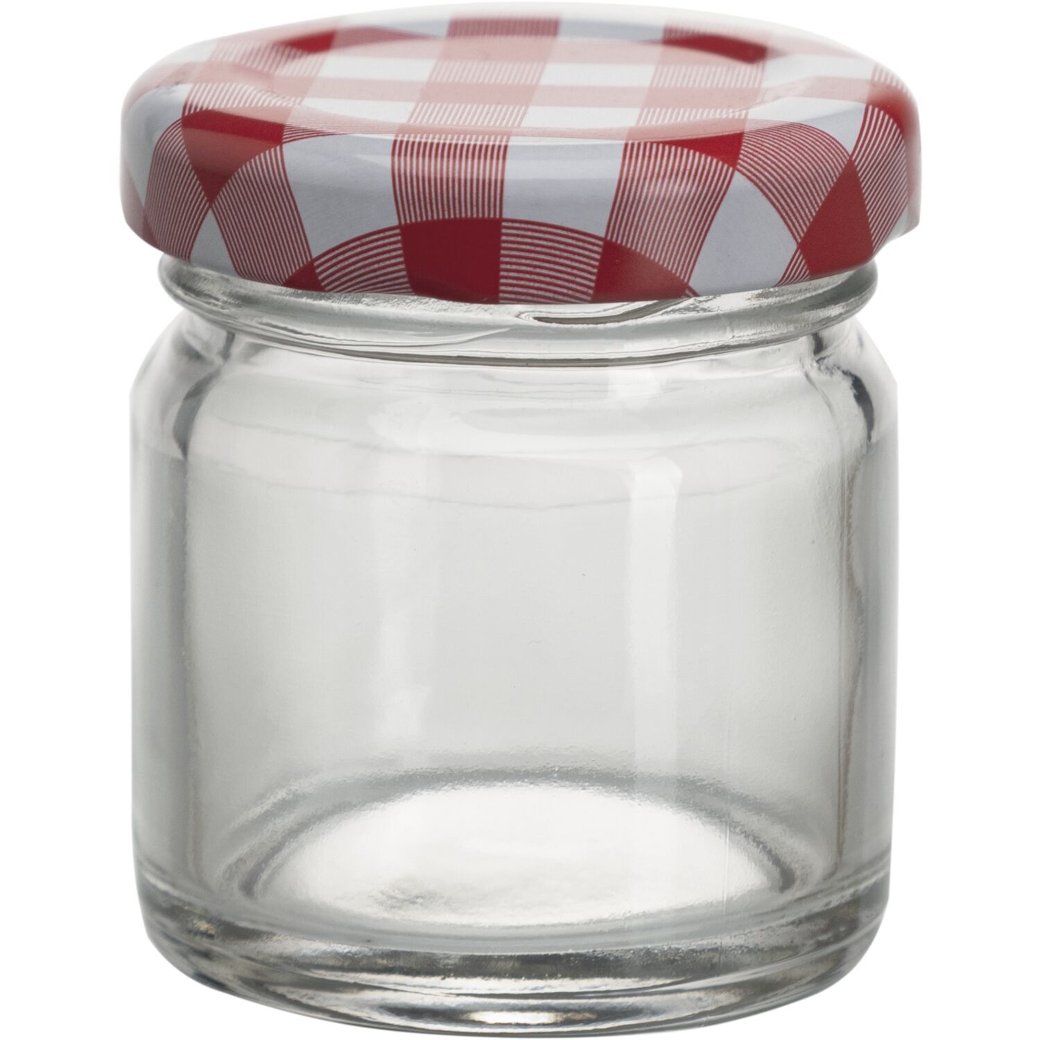 Vorratsglas 6 tlg., Deckel karo/rot, Inhalt: 0,58 Liter, Höhe: 122 mm TO82