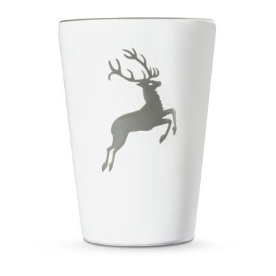 Gmundner Keramik Grauer Hirsch, Trinkbecher (H: 11cm)
