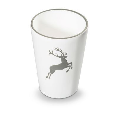 Gmundner Keramik Grauer Hirsch, Trinkbecher (H: 11cm)