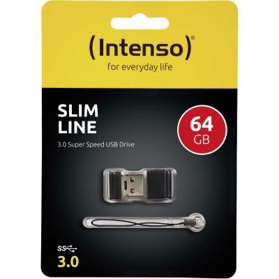 Intenso Slim Line - USB-Flash-Laufwerk - 64 GB - USB 3.0 - Schwarz